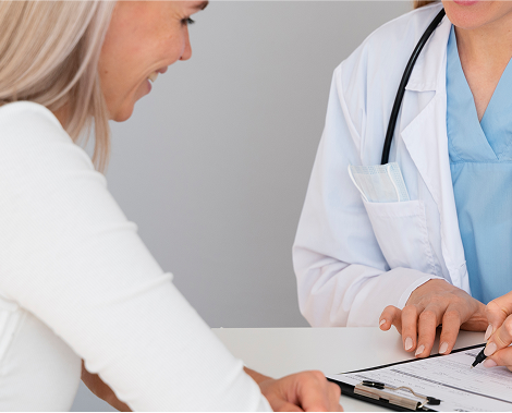 Healthcare professional and patient consultation