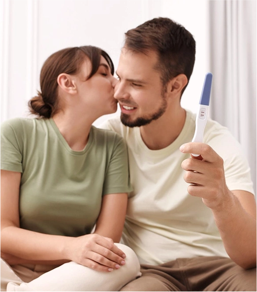 Joyful couple's pregnancy moment