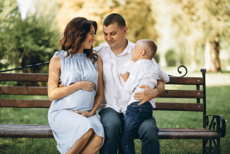 husband-with-pregnant-wife-their-son-park husband with pregnant wife their son park
