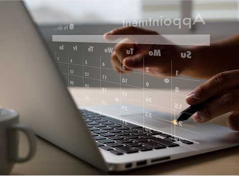 person scheduling appointment digitally