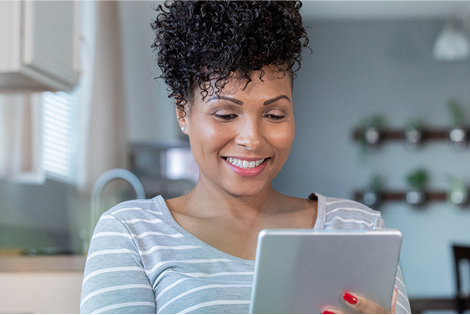 woman browsing infertility resources