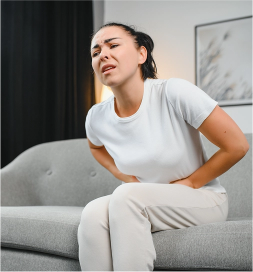 woman experiencing fertility discomfort